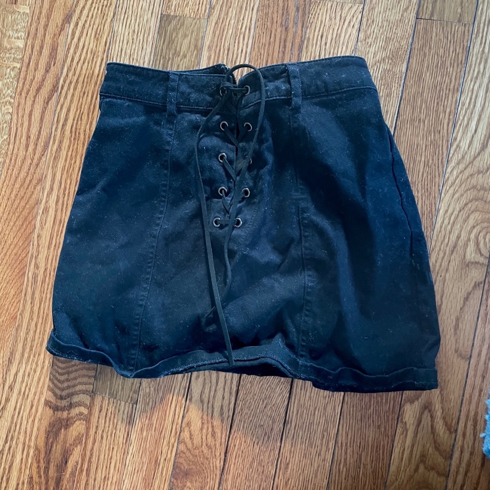 Black mini skirt